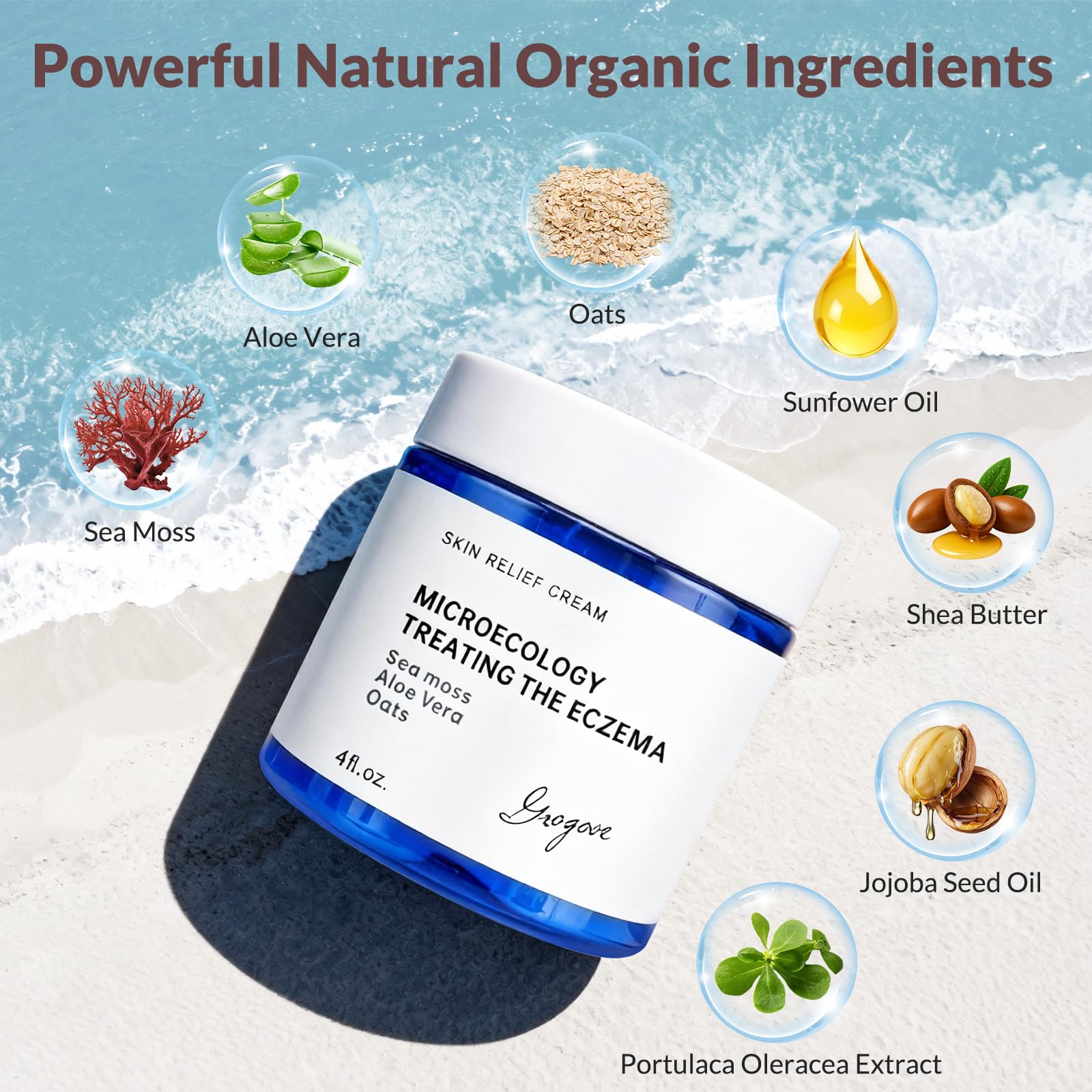 Crogooe eczema cream texture close-up highlighting creamy, hydrating oats