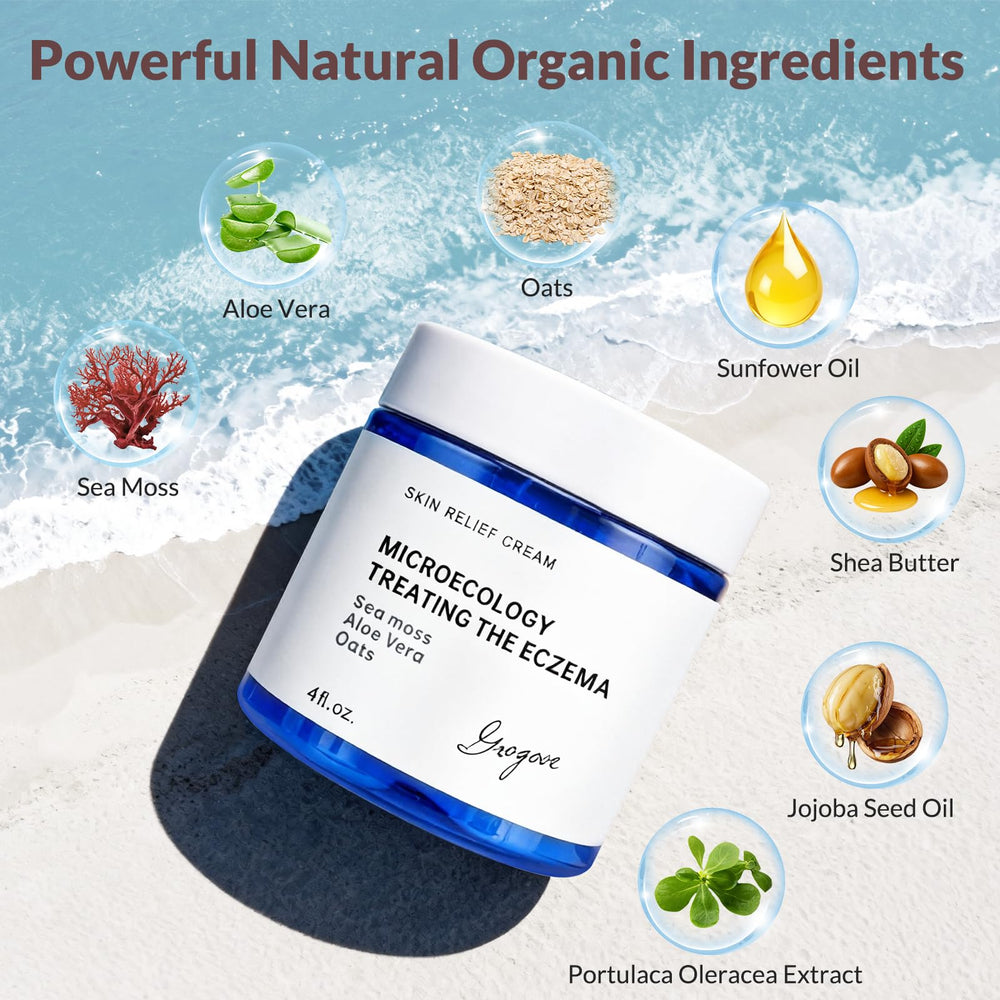 Crogooe eczema cream texture close-up highlighting creamy, hydrating oats
