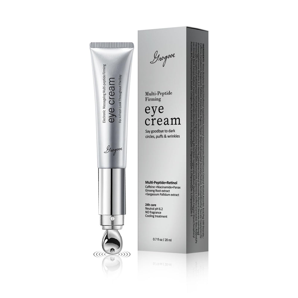 Crogooe multi-peptide retinol eye cream packaging for at-home eye care