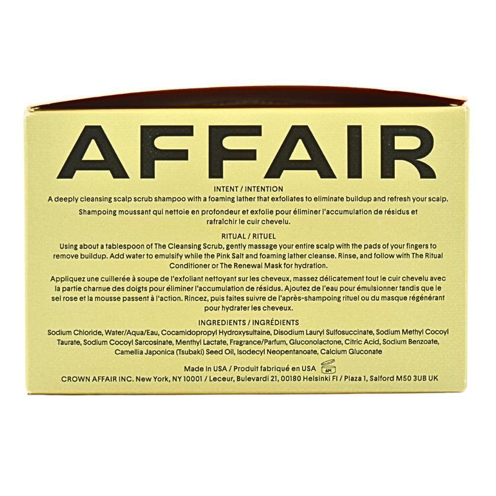 CROWN AFFAIR Cleansing Scalp Scrub lather close-up with tsubaki oil hydration in action.
