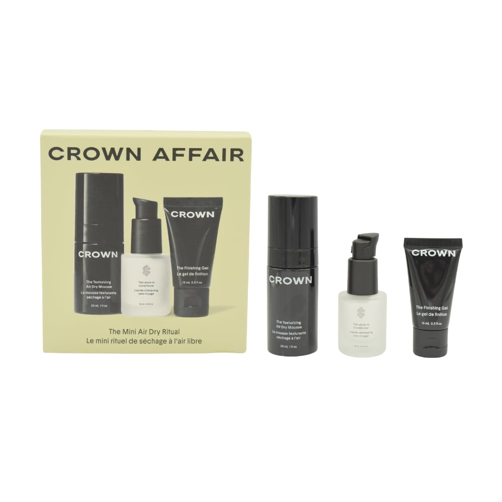 Crown Affair leave-in conditioner bottle for hydrated, frizz-free styling.