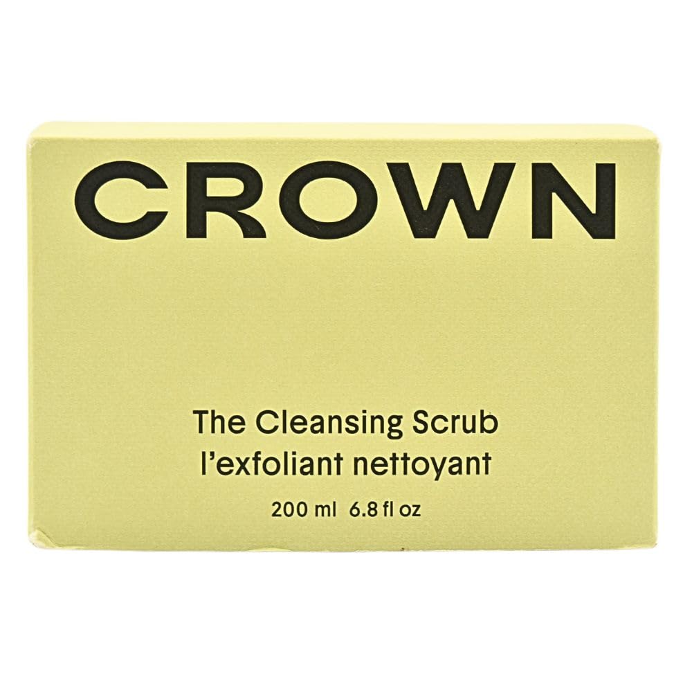 CROWN AFFAIR Scalp Scrub foaming texture shows exfoliating salt lifting buildup.