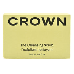CROWN AFFAIR Scalp Scrub foaming texture shows exfoliating salt lifting buildup.