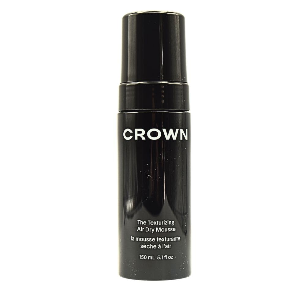 Crown Affair Texturizing Air Dry Mousse bottle highlights weightless volume and natural texture.