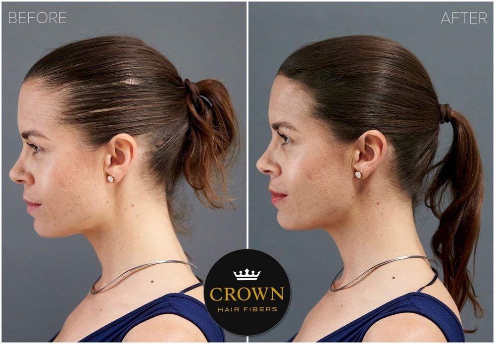 Close-up texture of Crown Twenty1 hair fibers for a soft, powdery feel