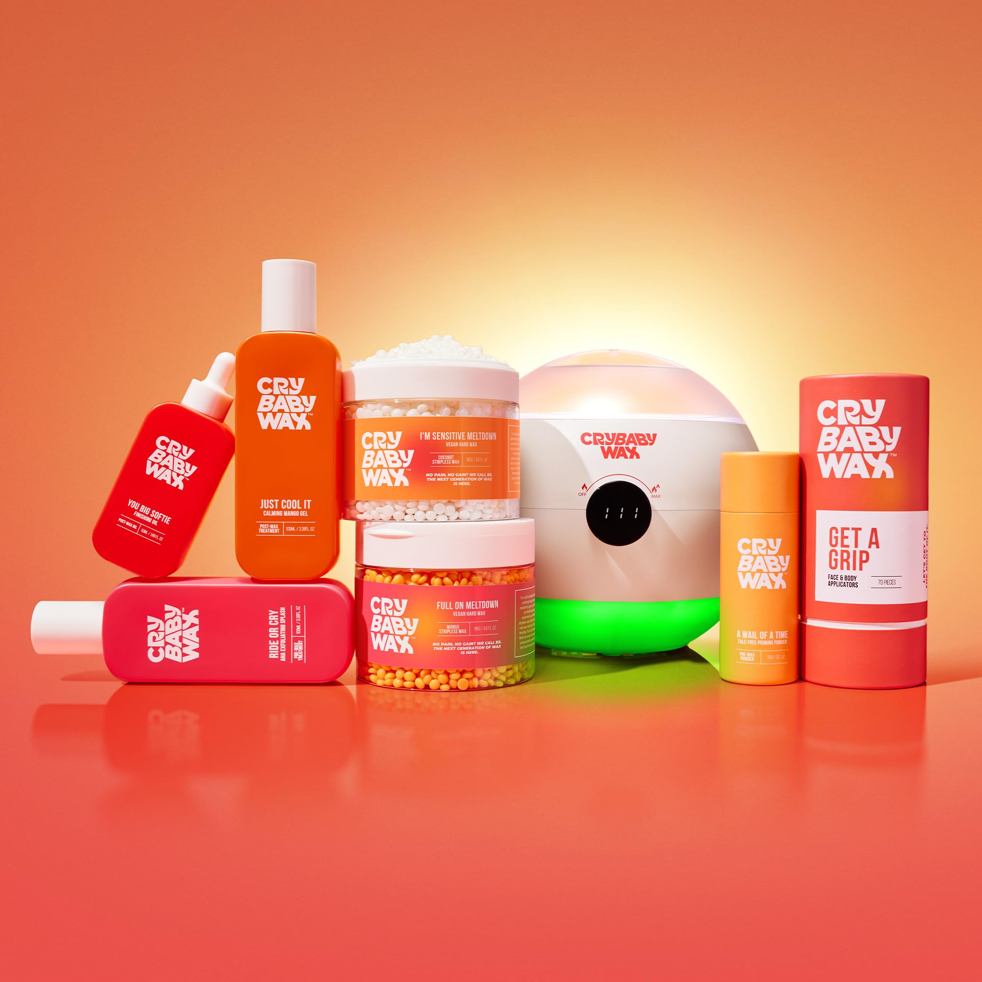 Crybaby Wax easy at-home use with compatible wax warmers.