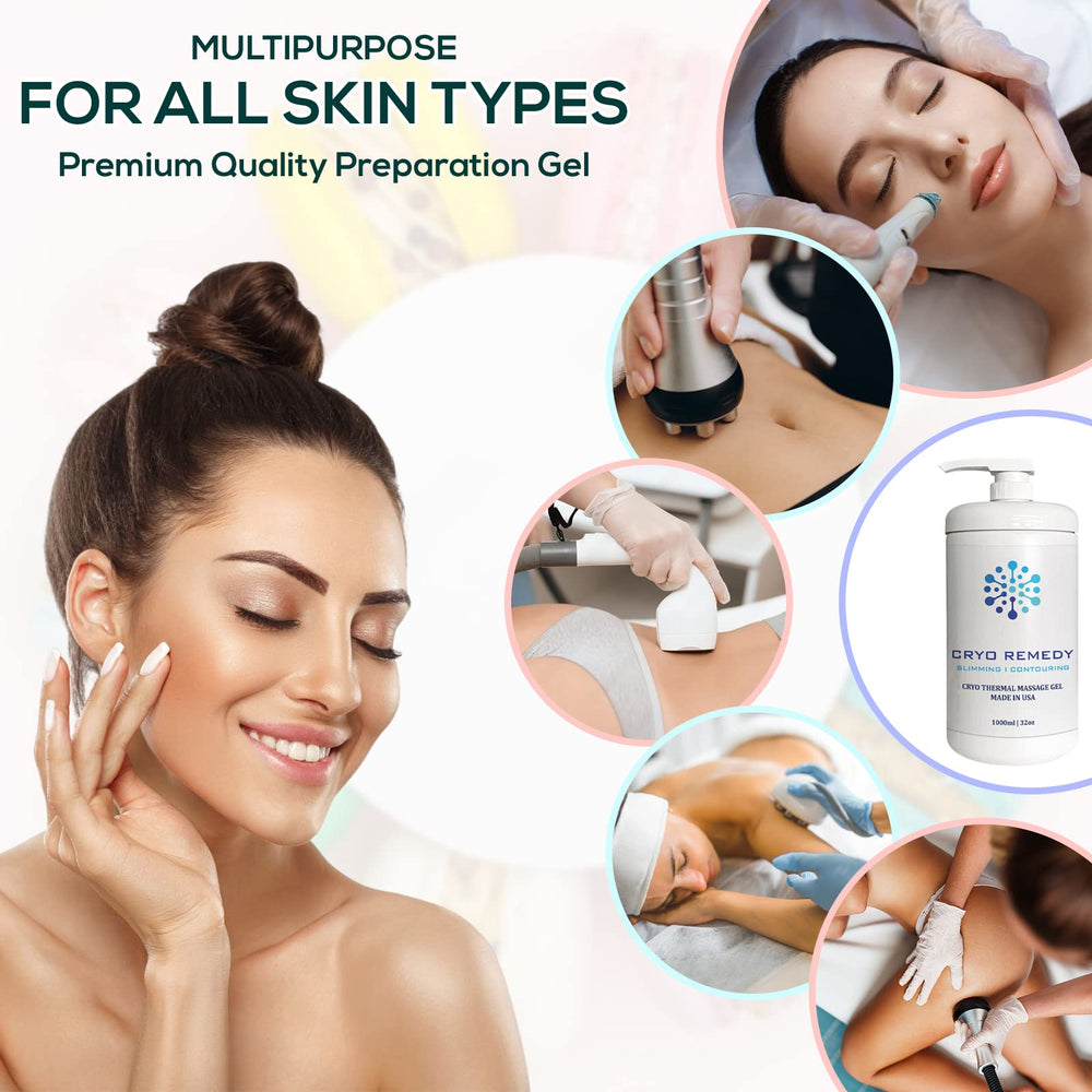 Cryo Remedy water-soluble gel promotes easy cleanup after sessions