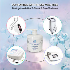 Cryo Remedy hyaluronic acid gel application suggests smooth glide and hydration support.