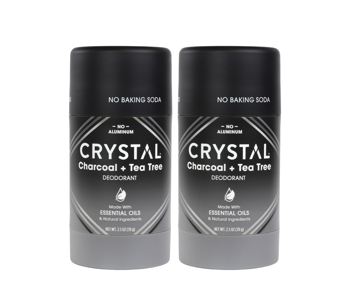 Crystal Essence charcoal tea tree deodorant stick for long-lasting odor control.