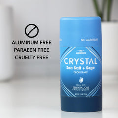 Crystal Essence magnesium texture shot demonstrates quick-dry, non-greasy underarm feel