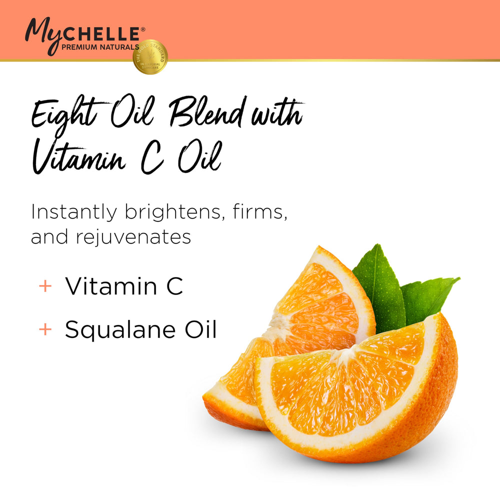 Crystal Essence Instant Radiance Oil applied to skin for a refreshed, even tone.