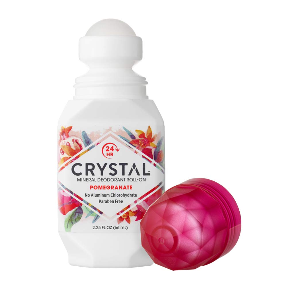 Crystal Essence pomegranate roll-on deodorant pack of twelve for everyday use.