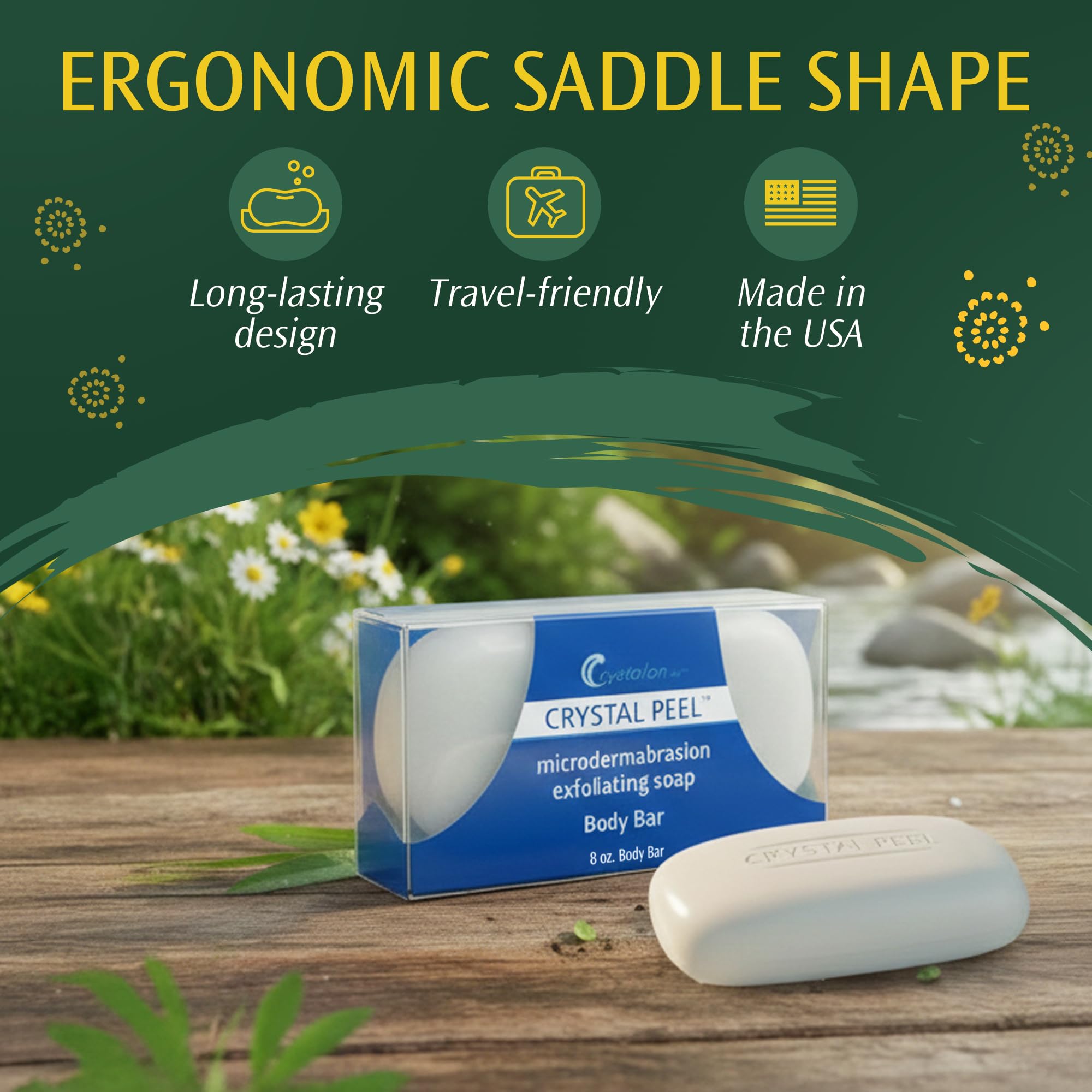 Crystal Peel ergonomic saddle shape design fits comfortably in hand