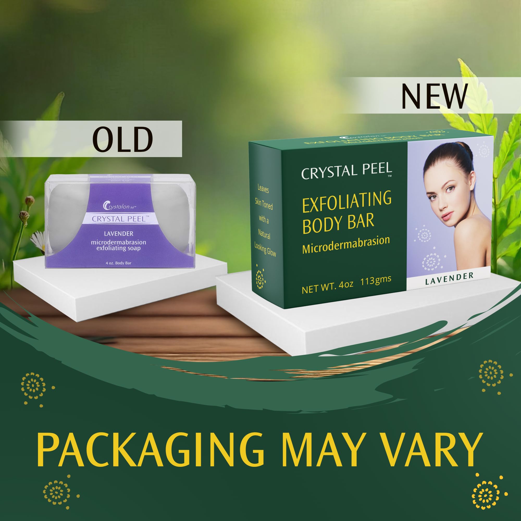 Crystal Peel long-lasting exfoliating bar lasting 3-4x longer than typical scrubs.