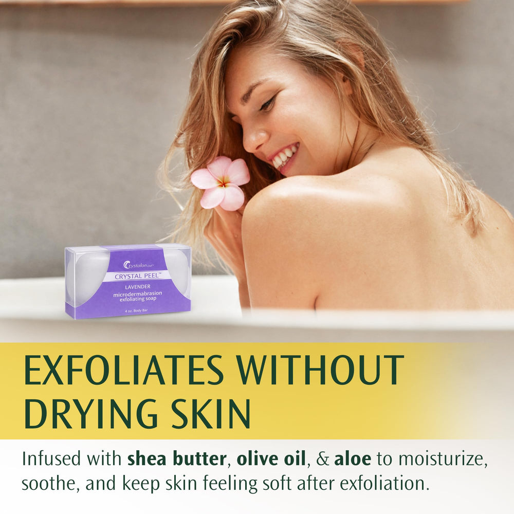 Crystal Peel moisture-rich formula with shea butter, olive oil, and aloe.