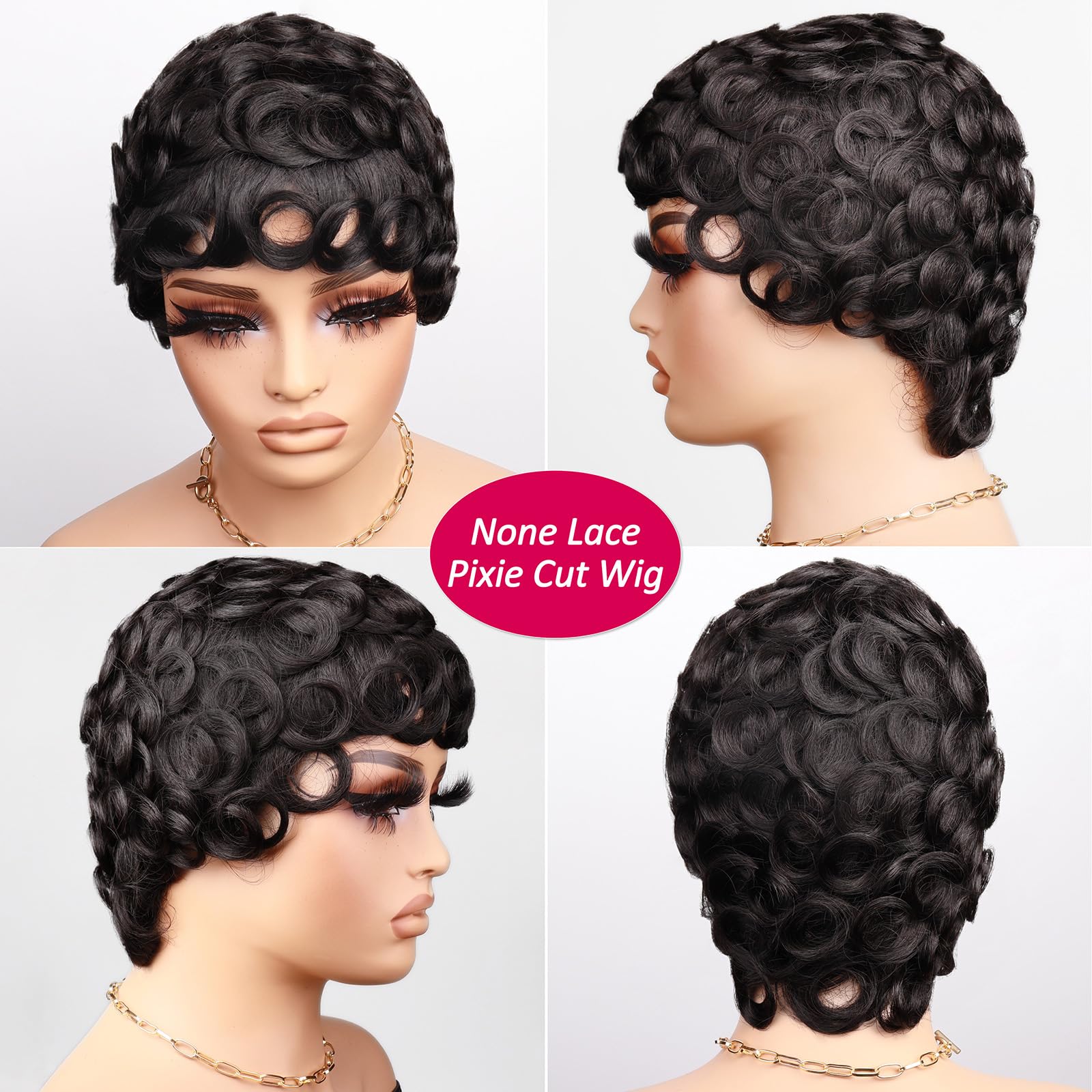 CrystalHair easy-maintenance pixie wig suitable for beginners.