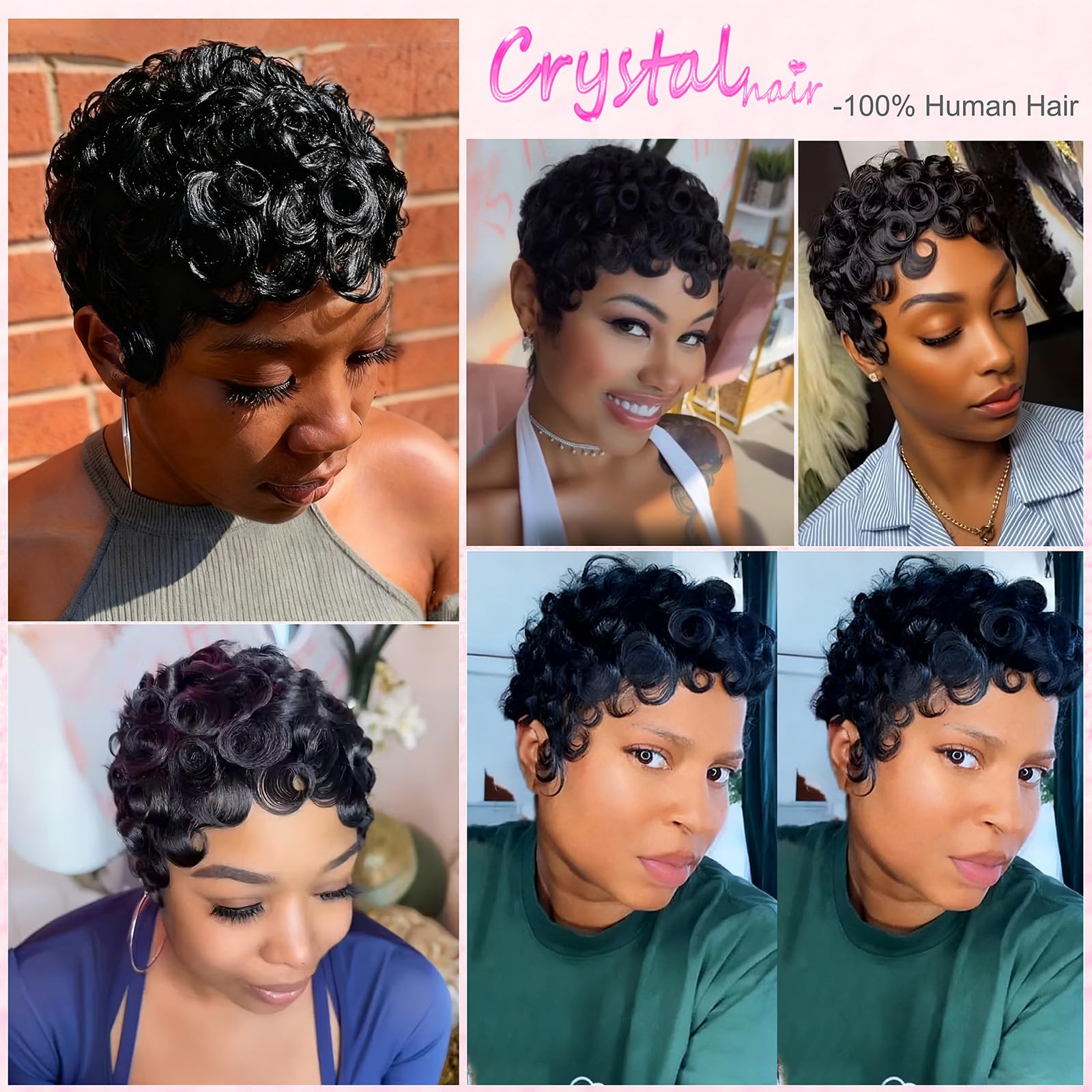 CrystalHair no-shedding no-tangling wig for easy maintenance.