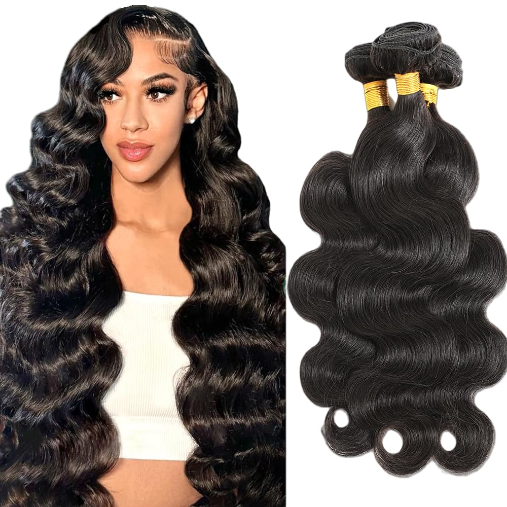 CSCHS 24-inch body wave bundles close-up for natural seamless daily wear.