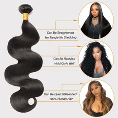 CSCHS natural black bundles close-up highlights dense, bouncy weft for fullness.