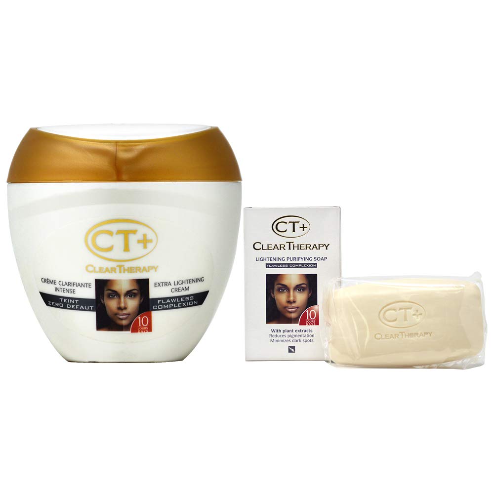 CT+ Clear Therapy cream and beauty bar, packshot, ideal for daily cleansing and hydration.