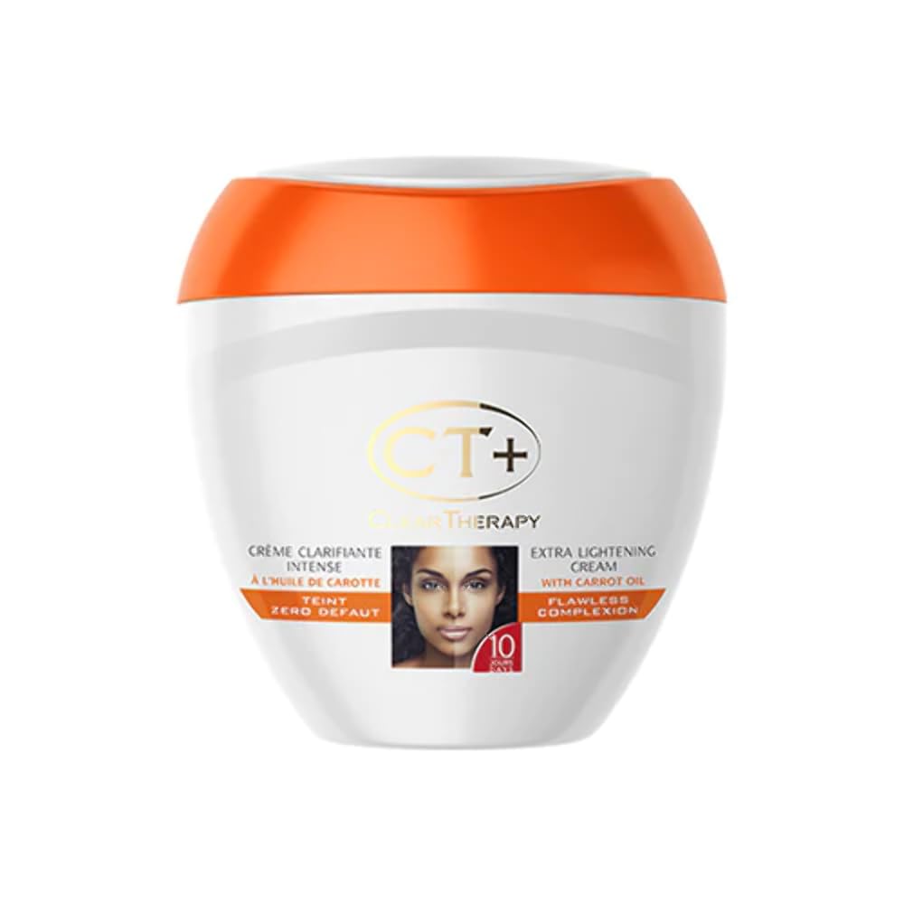 CT+ Clear Therapy carrot oil cream bottle pour for easy application.