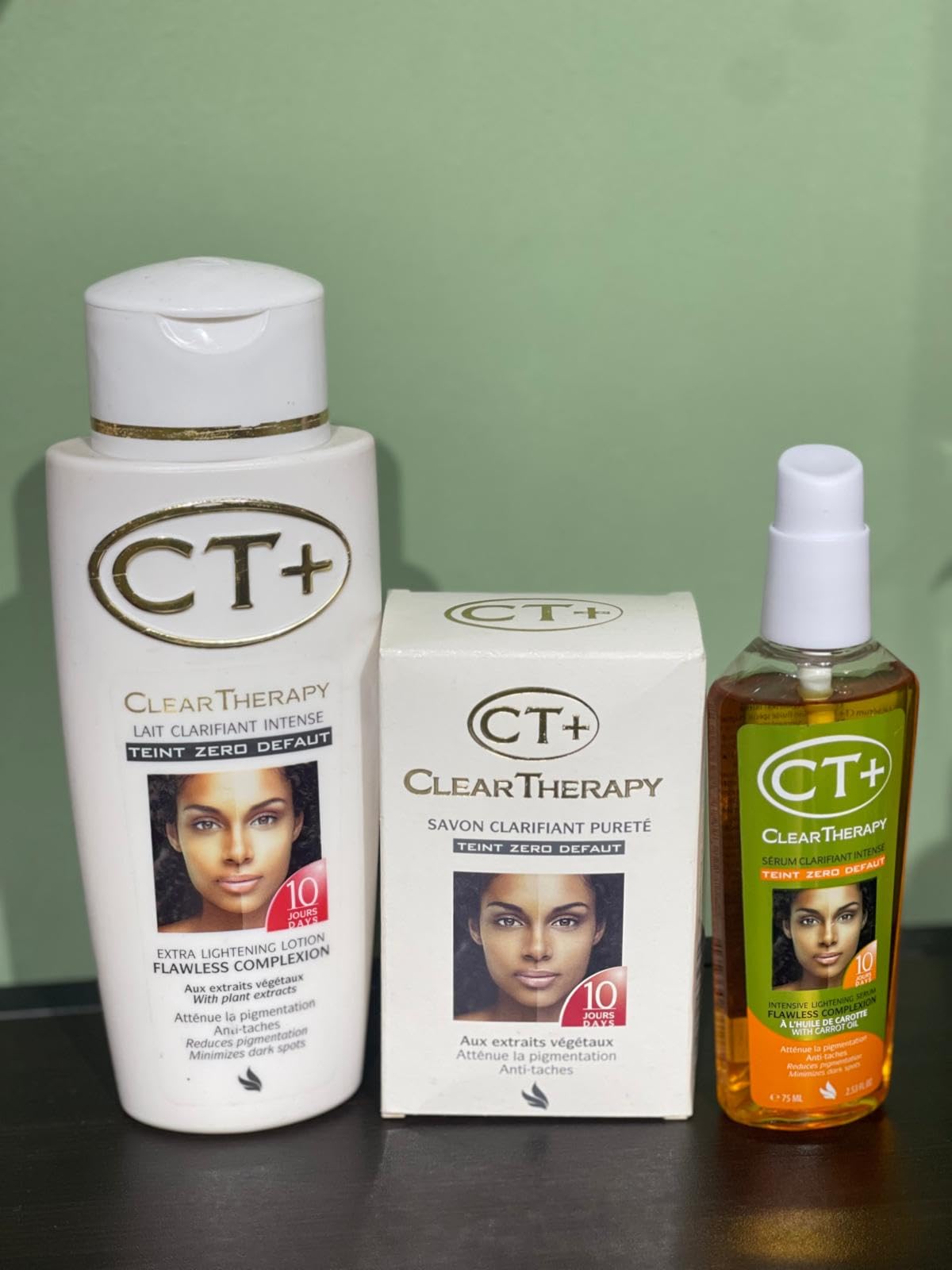 CT+ Clear Therapy 10-day treatment set shown together for routine use.