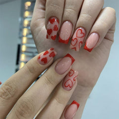 CTTHNBD red heart nails add playful romance to your look