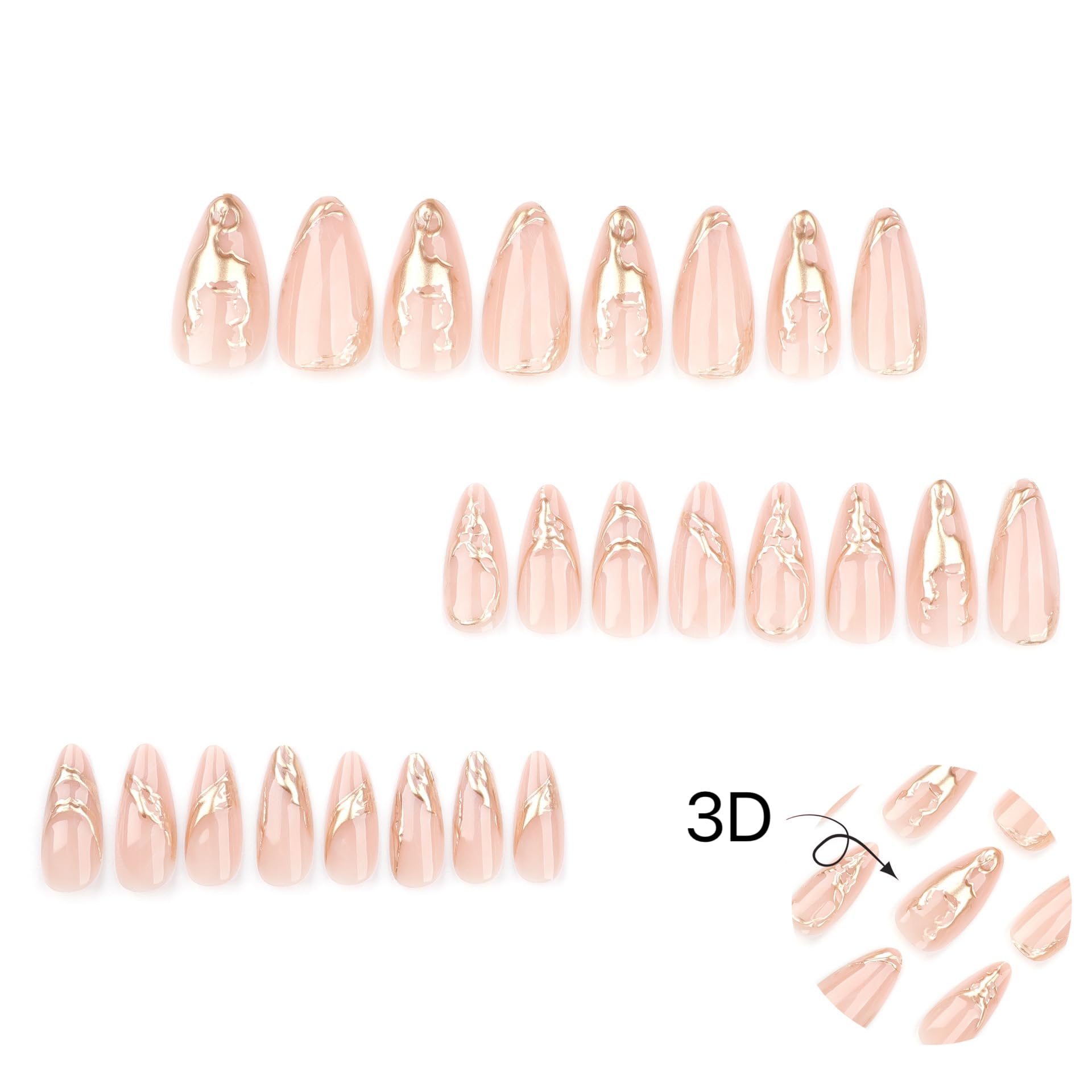 CTTHNBD almond nails on hand display with glossy finish