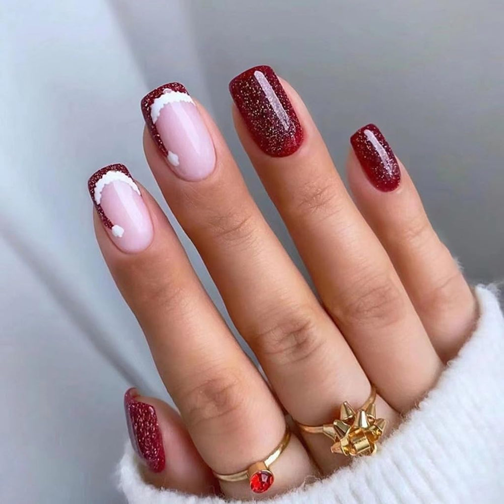 CTTHNBD Santa and heart design nails enhance holiday style with ease