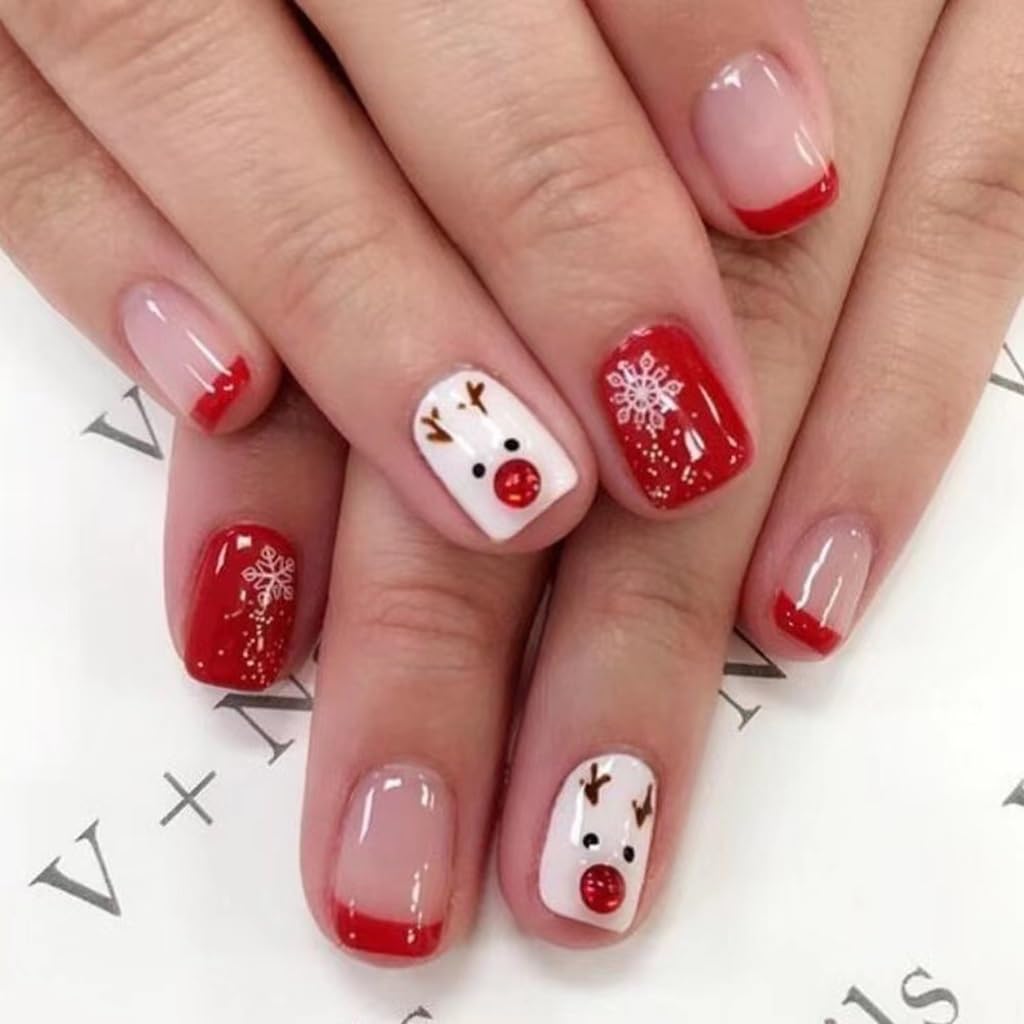 CTTHNBD snowflake design nails for elegant winter flair and long wear