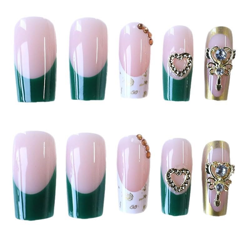 CTTHNBD flower heart charms design adds romantic details to nails.