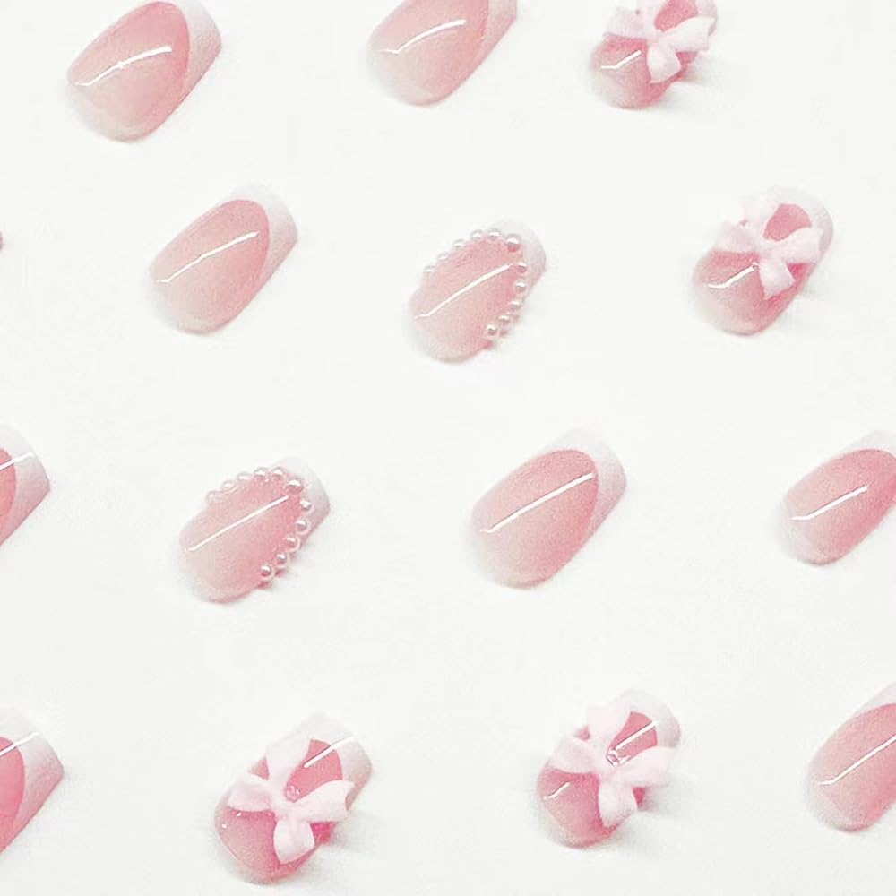 CTTHNBD glue on full cover nails offer glossy, durable finish