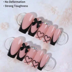 CTTHNBD heart accent nails coffin black for playful flair