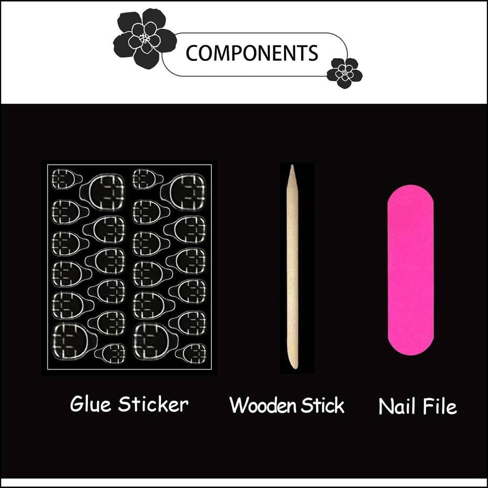 CTTHNBD includes nail file and jelly glue for easy wear