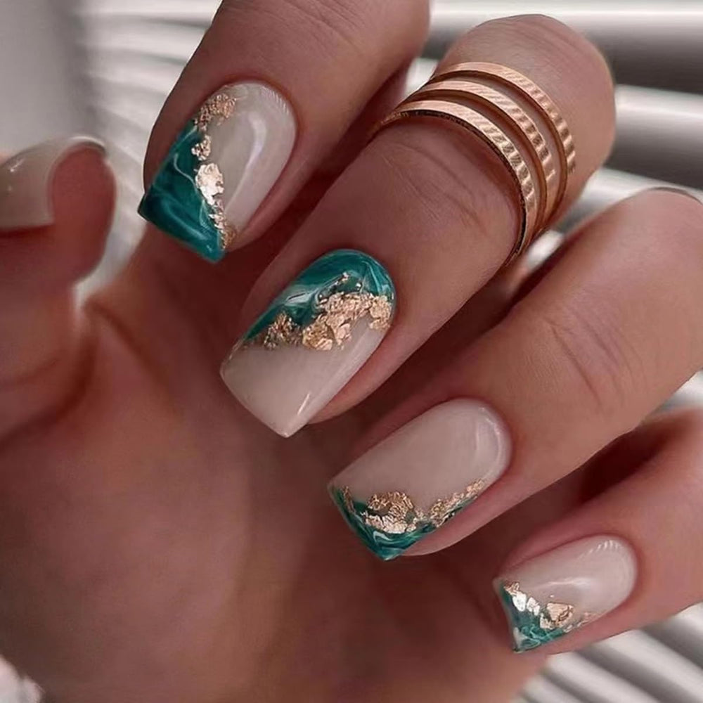 CTTHNBD colorful French tip nails add vibrant style to any look.