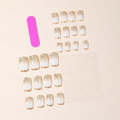 CTTHNBD square acrylic nails with glitter on hand for a stylish look