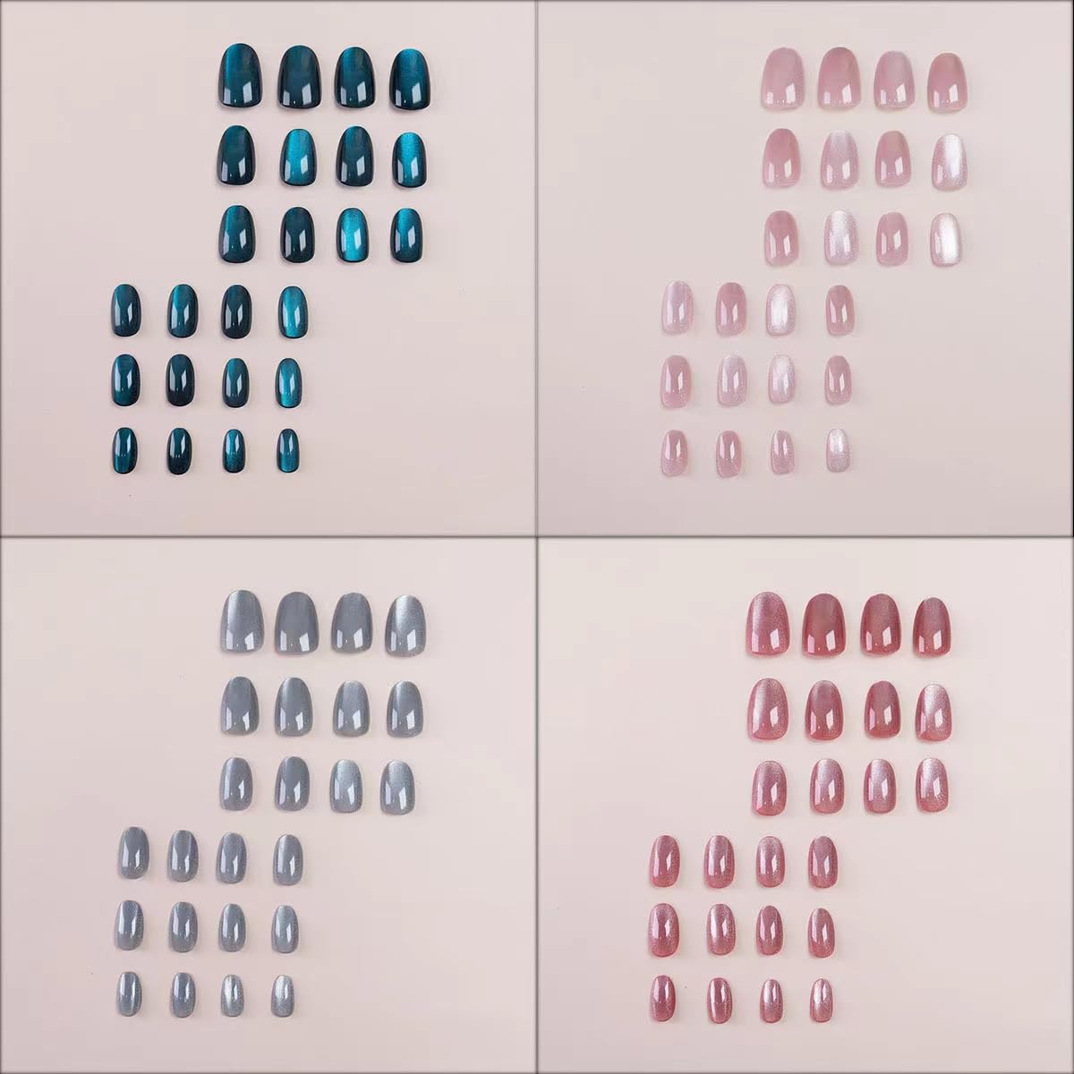 CTTHNBD oval glue-on nails with smooth finish for comfortable wear.