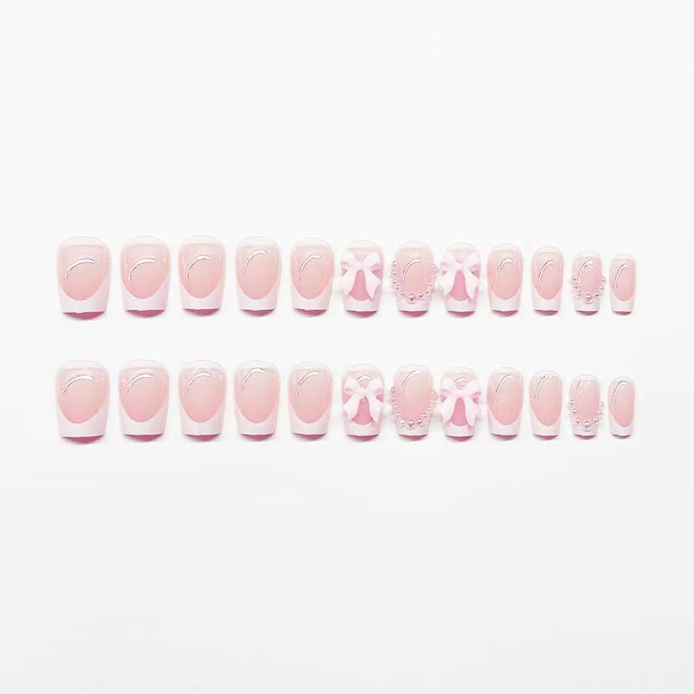 CTTHNBD pearl bow charms design adds elegant accents to your nails