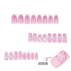 CTTHNBD press-on nails square with included file and jelly glue for beginners.