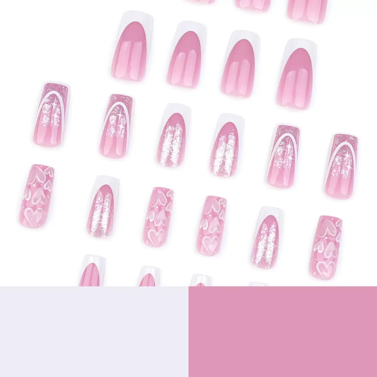 CTTHNBD square nails closeup shows durable, skin-friendly acrylic material.