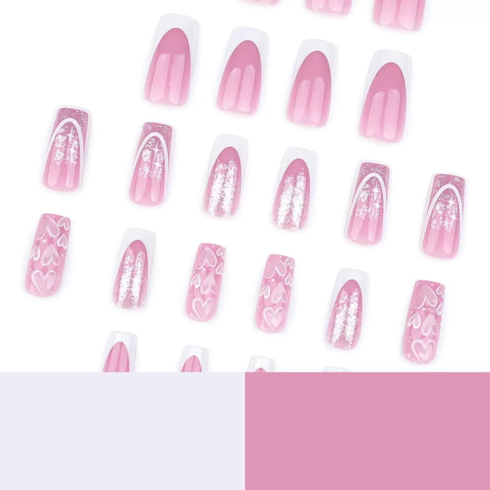 CTTHNBD square nails closeup shows durable, skin-friendly acrylic material.