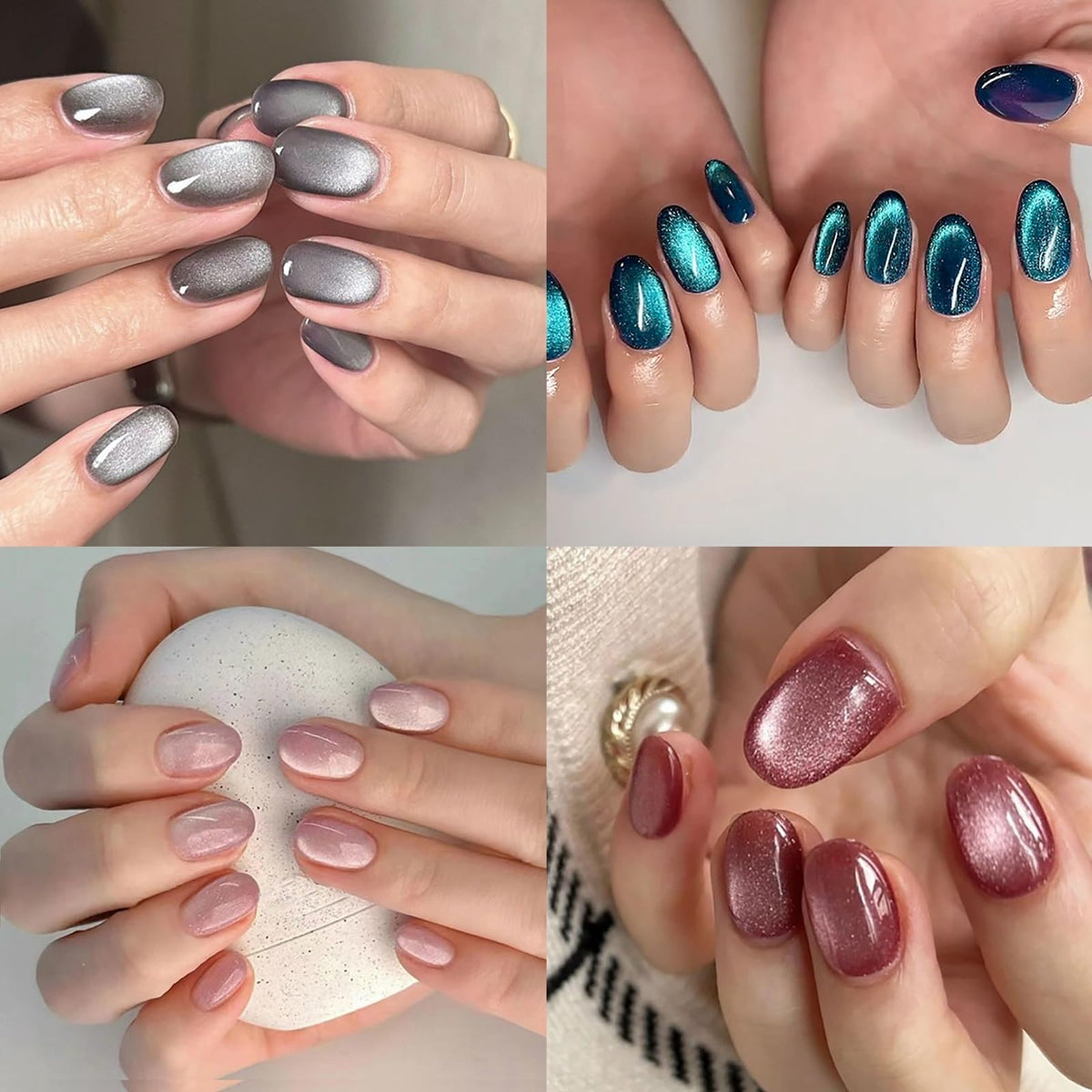 CTTHNBD short almond press-on nails with glitter mix for quick, stylish manicures.