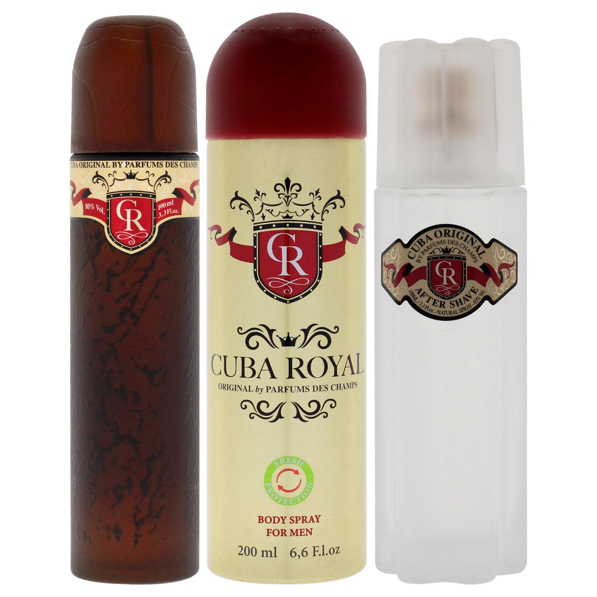 Cuba Royal After Shave spray bottle close-up, designed for refreshed skin after grooming.