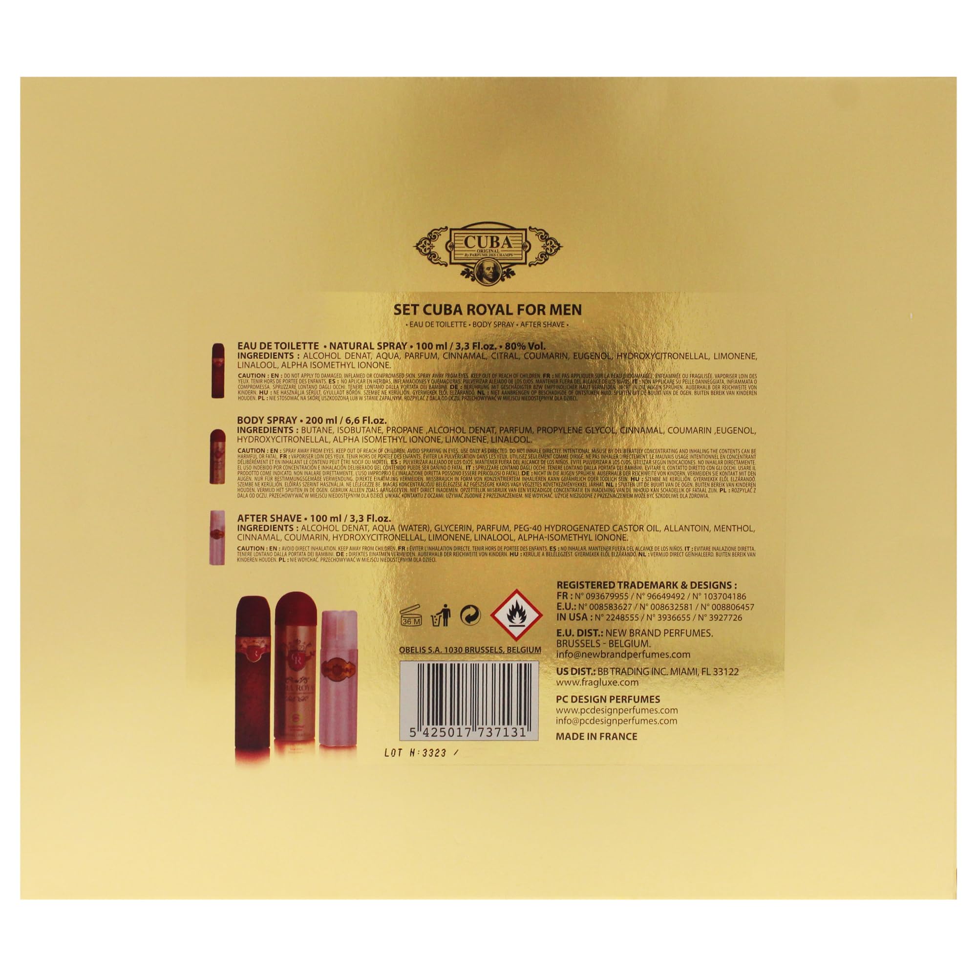 Cuba Royal unboxed 3-piece set view, great for gifting inspiration.
