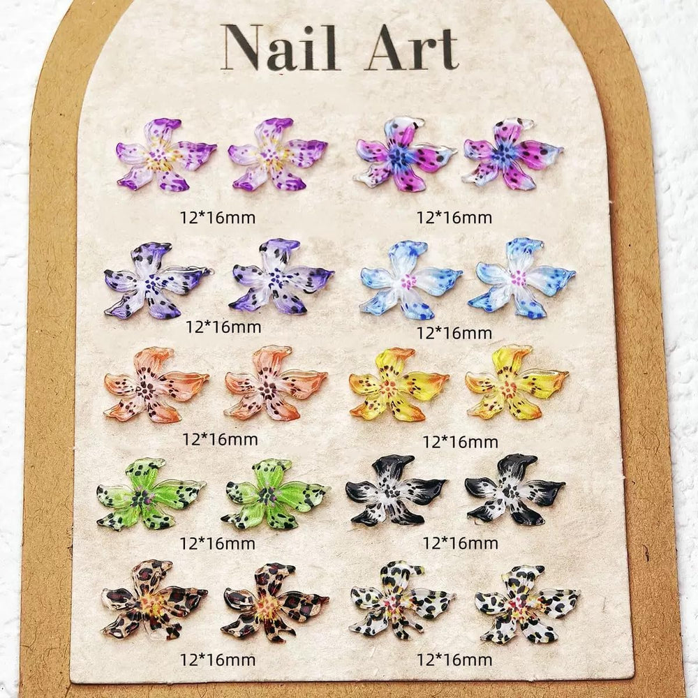 CUBLIVE 3D Hawaii flower accents for striking acrylic nail decor