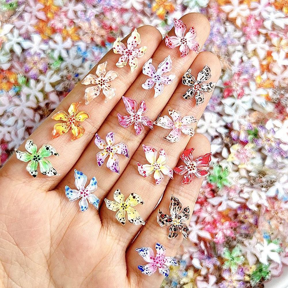 CUBLIVE hibiscus 3D flower charms add tropical flair to nails