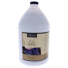 Cuccio Lyte Ultra-Sheer Butter tub with lavender and chamomile for hydrated, silky skin.