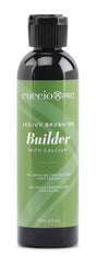 Cuccio Pro Brush-On Builder Gel calcium bottle close-up highlighting strength and easy brush-on use