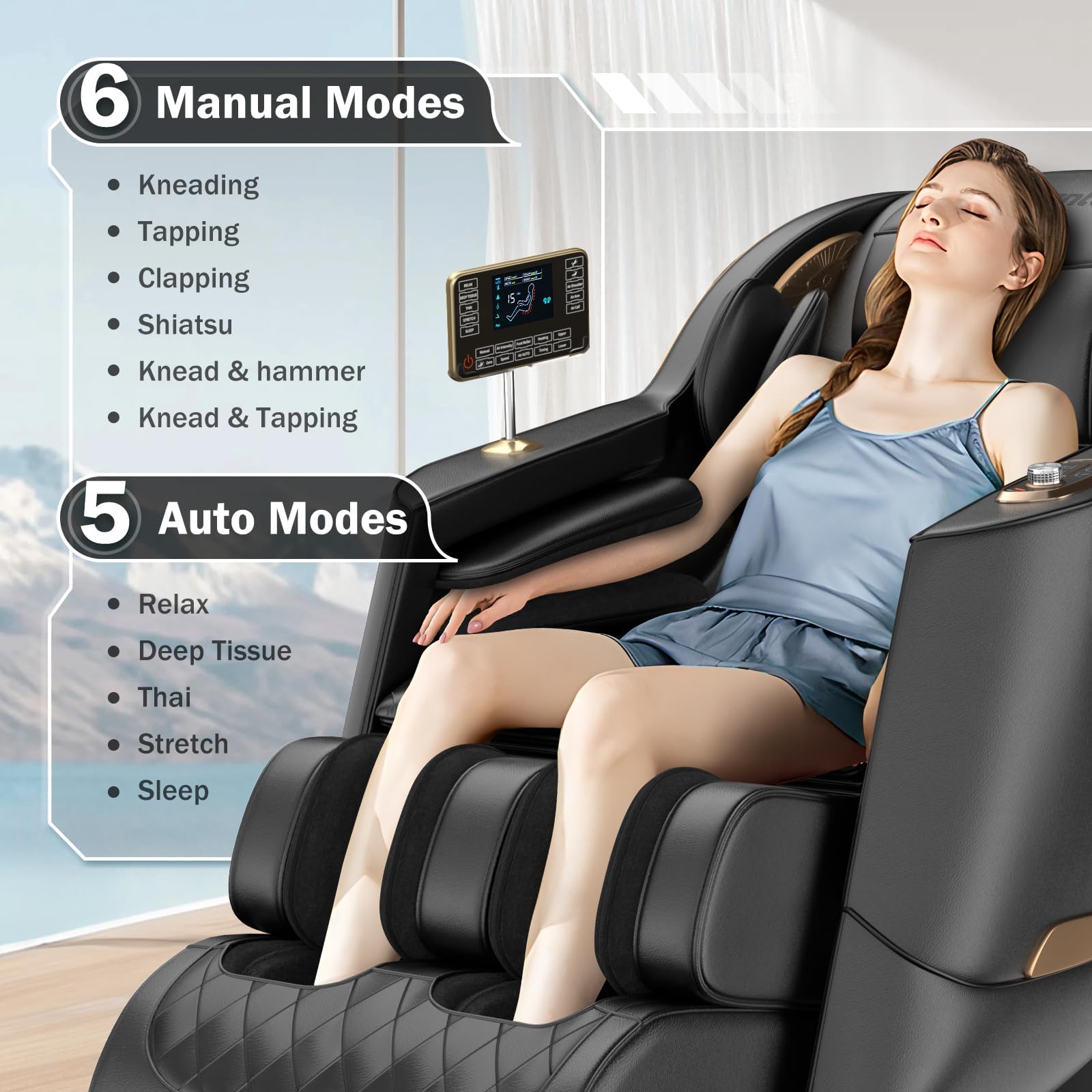 Culanta U1-Black SL-Track coverage from head to legs for precise massage.