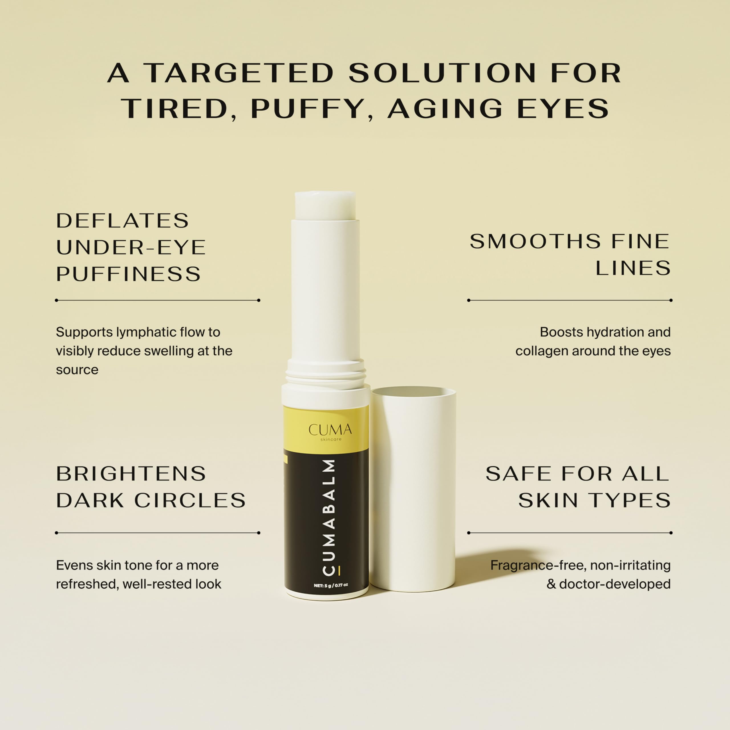 CumaBalm cream texture highlights smooth, quick absorption for morning routines.
